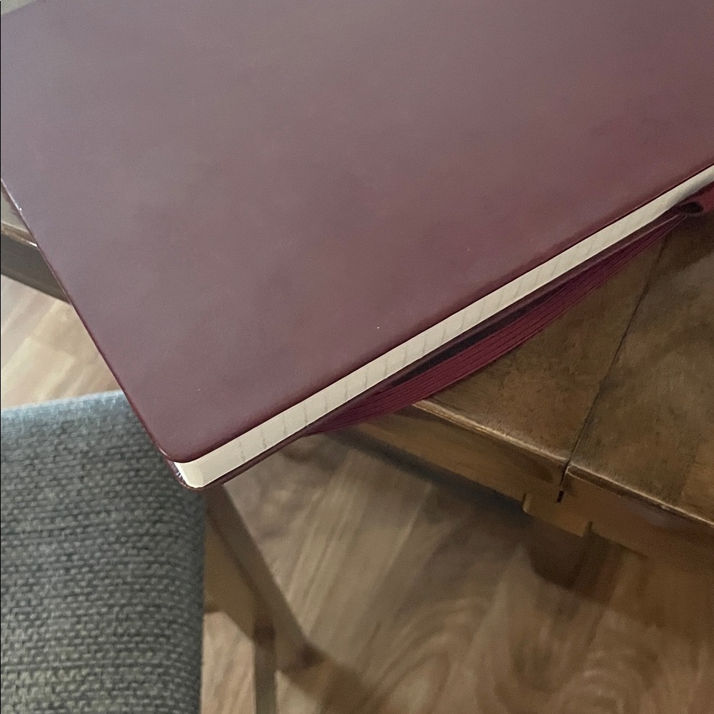 Elegant Burgundy Journal with Ribbon Bookmarks - Picture 3 of 4